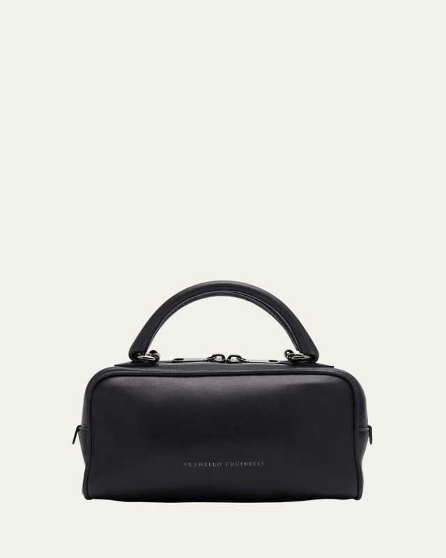 Medium Glossy Napa Boston Top-Handle Bag